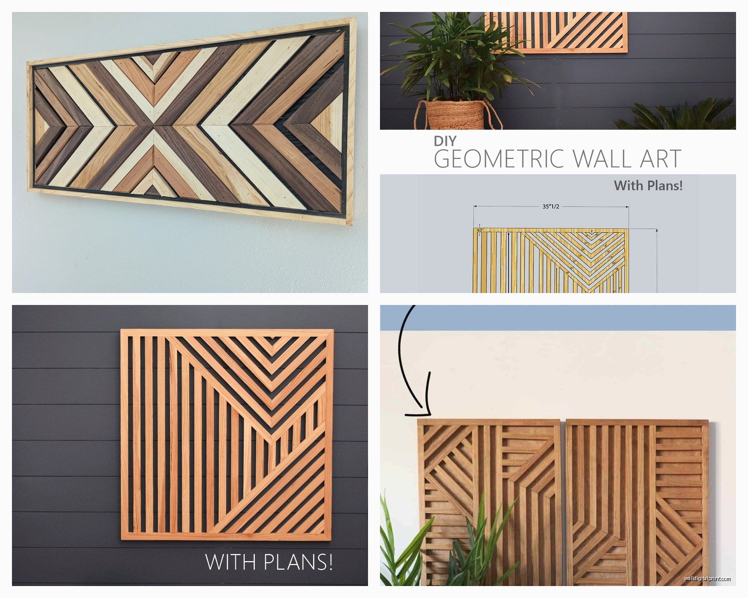 Geometric Wood Wall Art: Angular Carved Designs