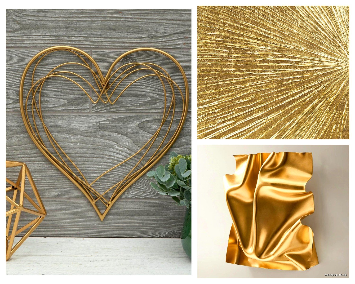 Gold Metal Wall Art: Luxury Metallic Decor & Sculptures