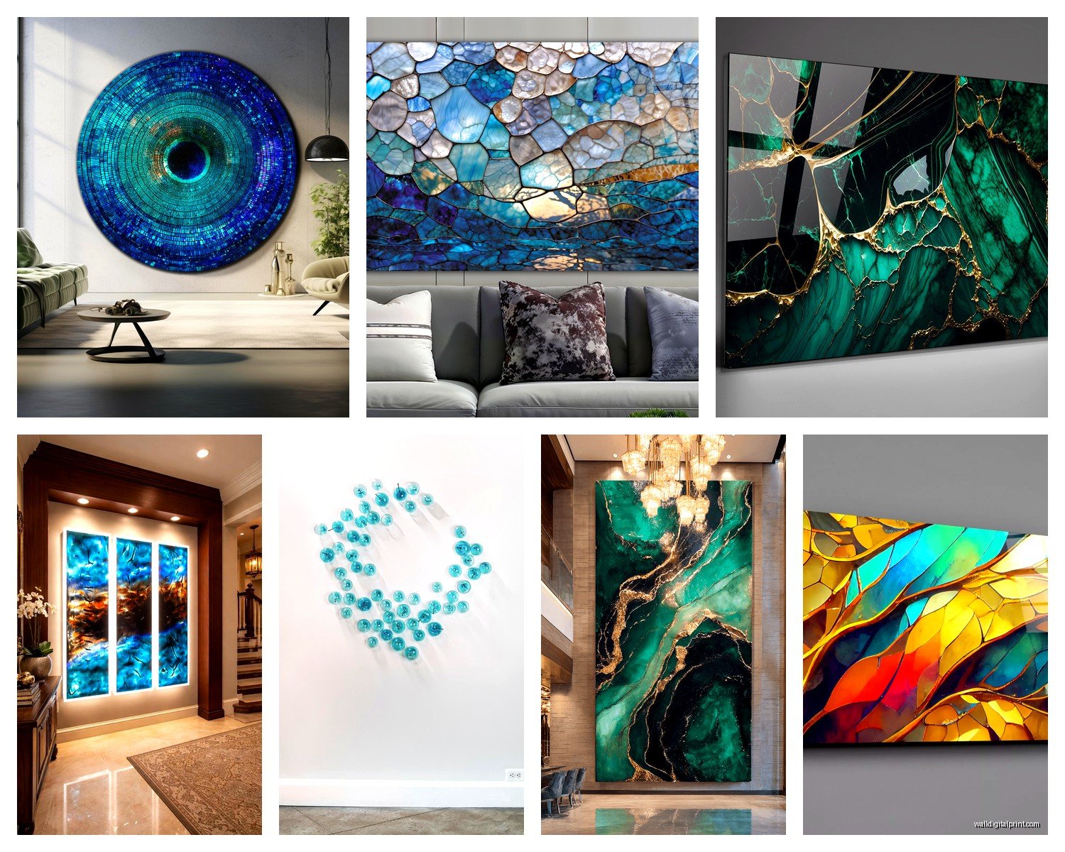 Large Glass Wall Art: Oversized Transparent Crystal Pieces