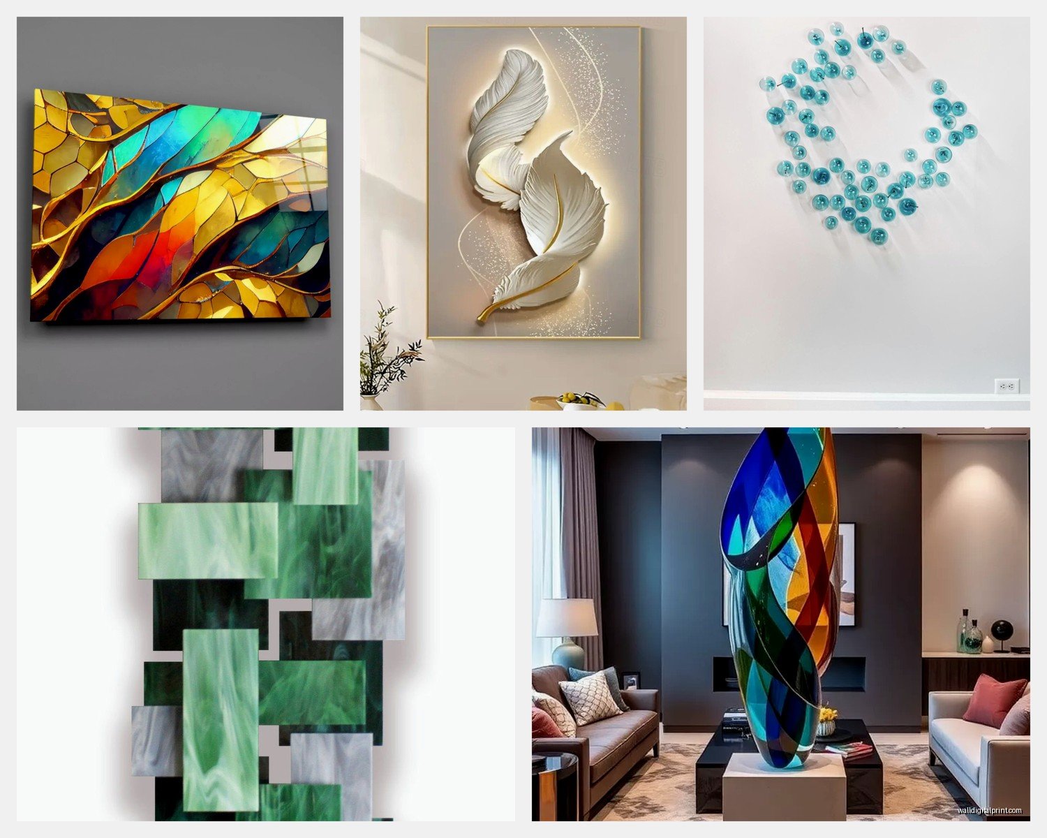 Large Glass Wall Art: Oversized Transparent Crystal Pieces