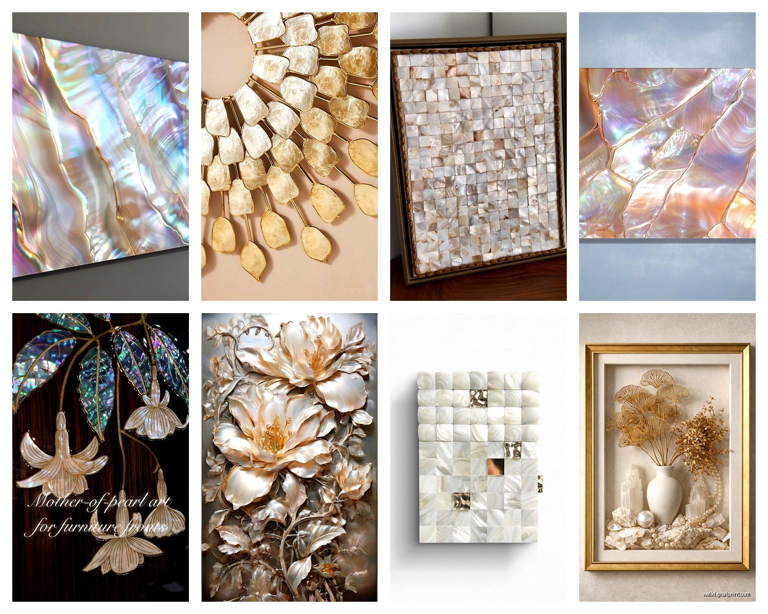 Mother of Pearl Wall Art: Iridescent Shell Inlay Luxe