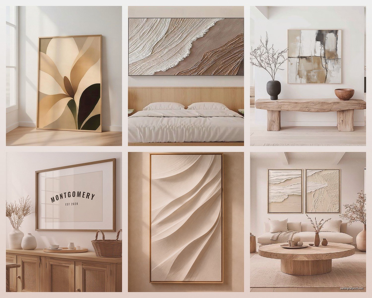 Neutral Wall Art: Earth Tone Beige Cream Subtle Designs