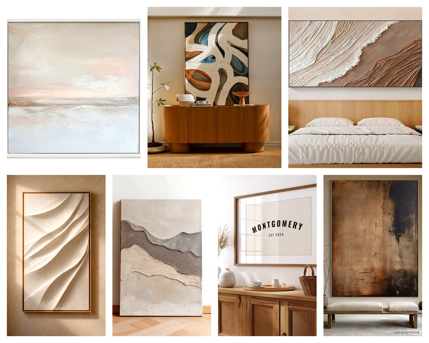 Neutral Wall Art: Earth Tone Beige Cream Subtle Designs