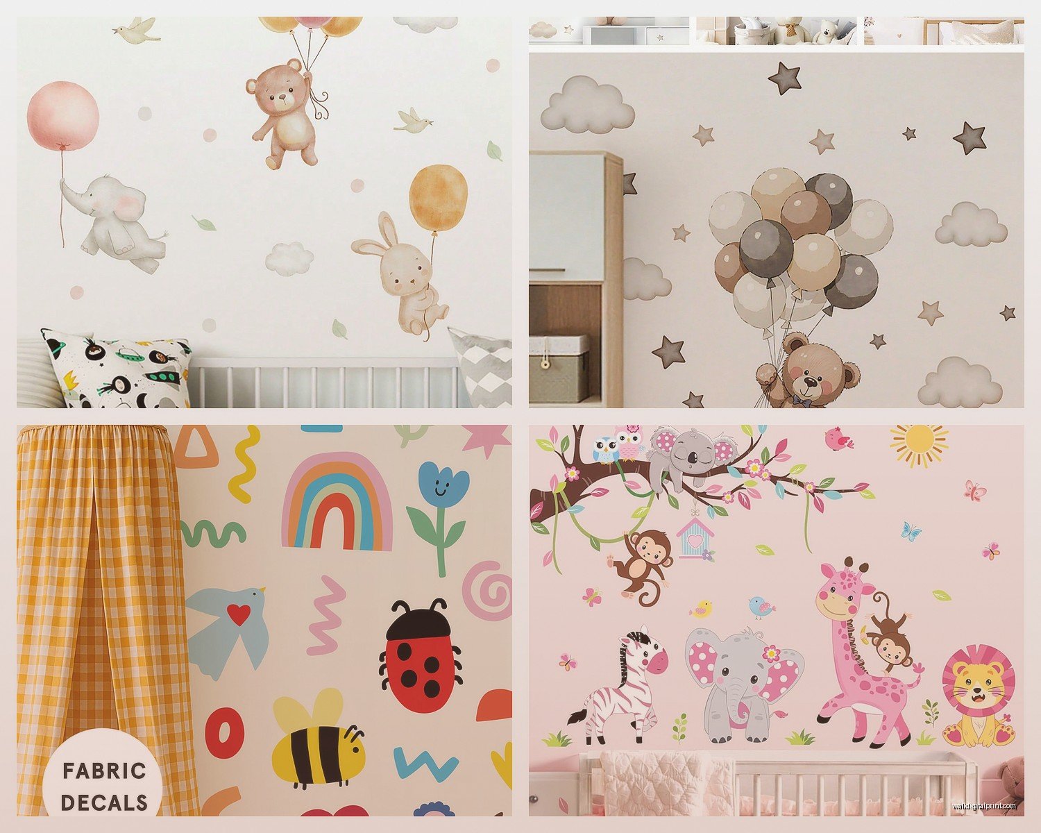 Nursery Wall Art Stickers: Removable Baby Room Decals