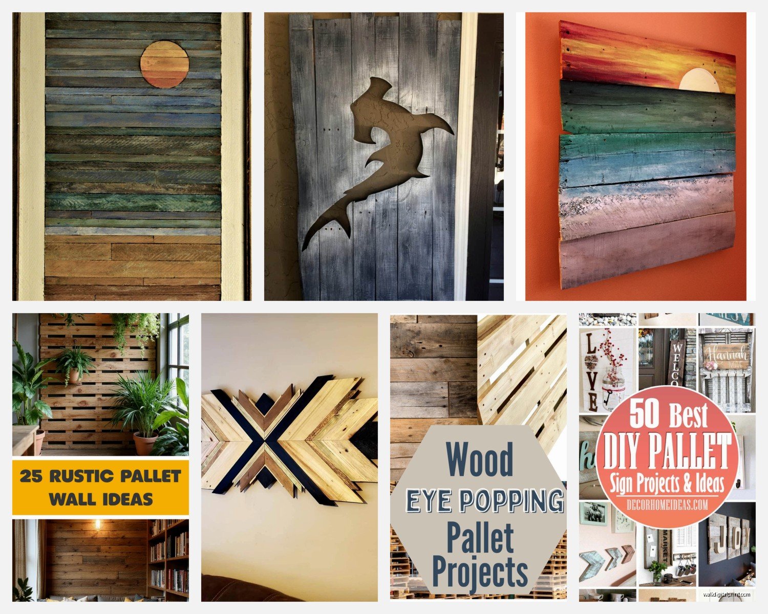 Pallet Wall Art: Reclaimed Wood Rustic DIY Designs