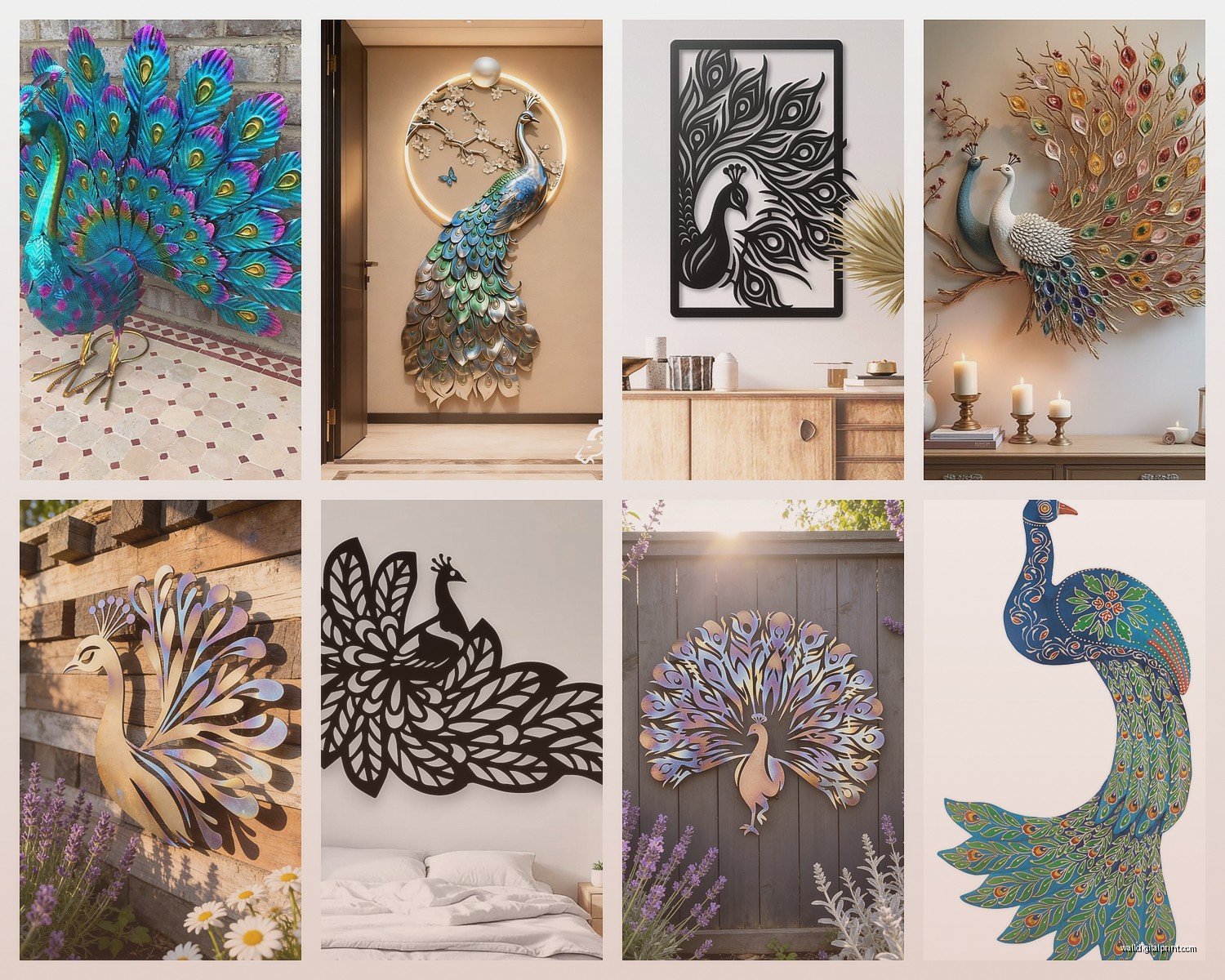 Peacock Metal Wall Art: Sculptural Colorful Bird Designs
