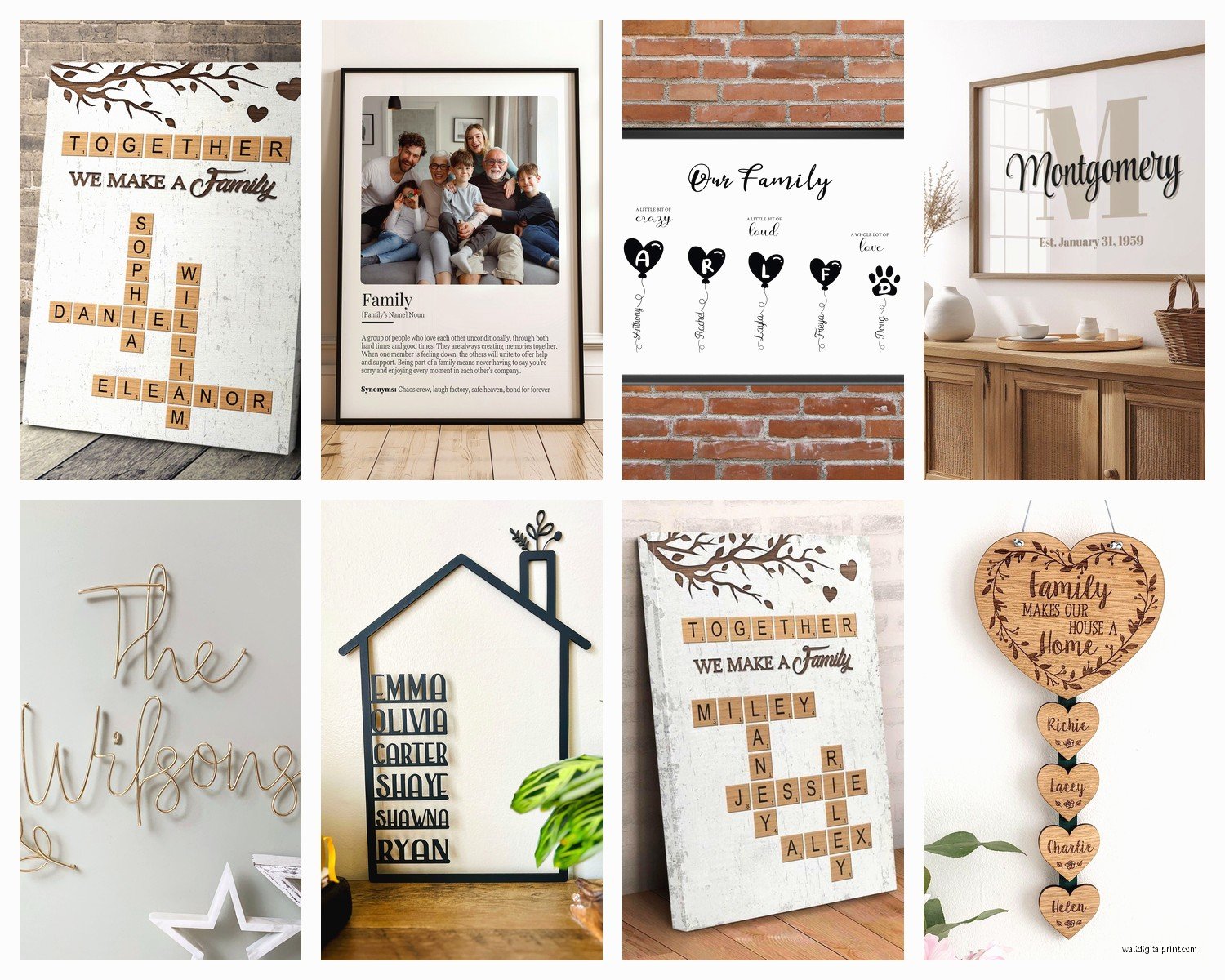 Personalised Family Wall Art: Custom Name & Photo Gifts
