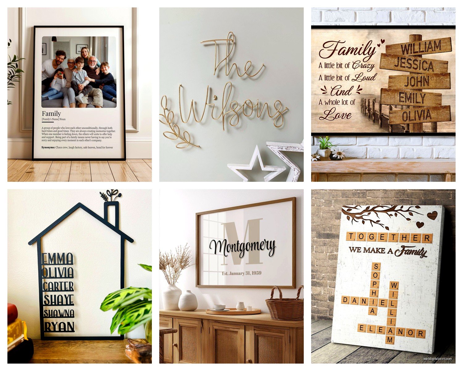 Personalised Family Wall Art: Custom Name & Photo Gifts