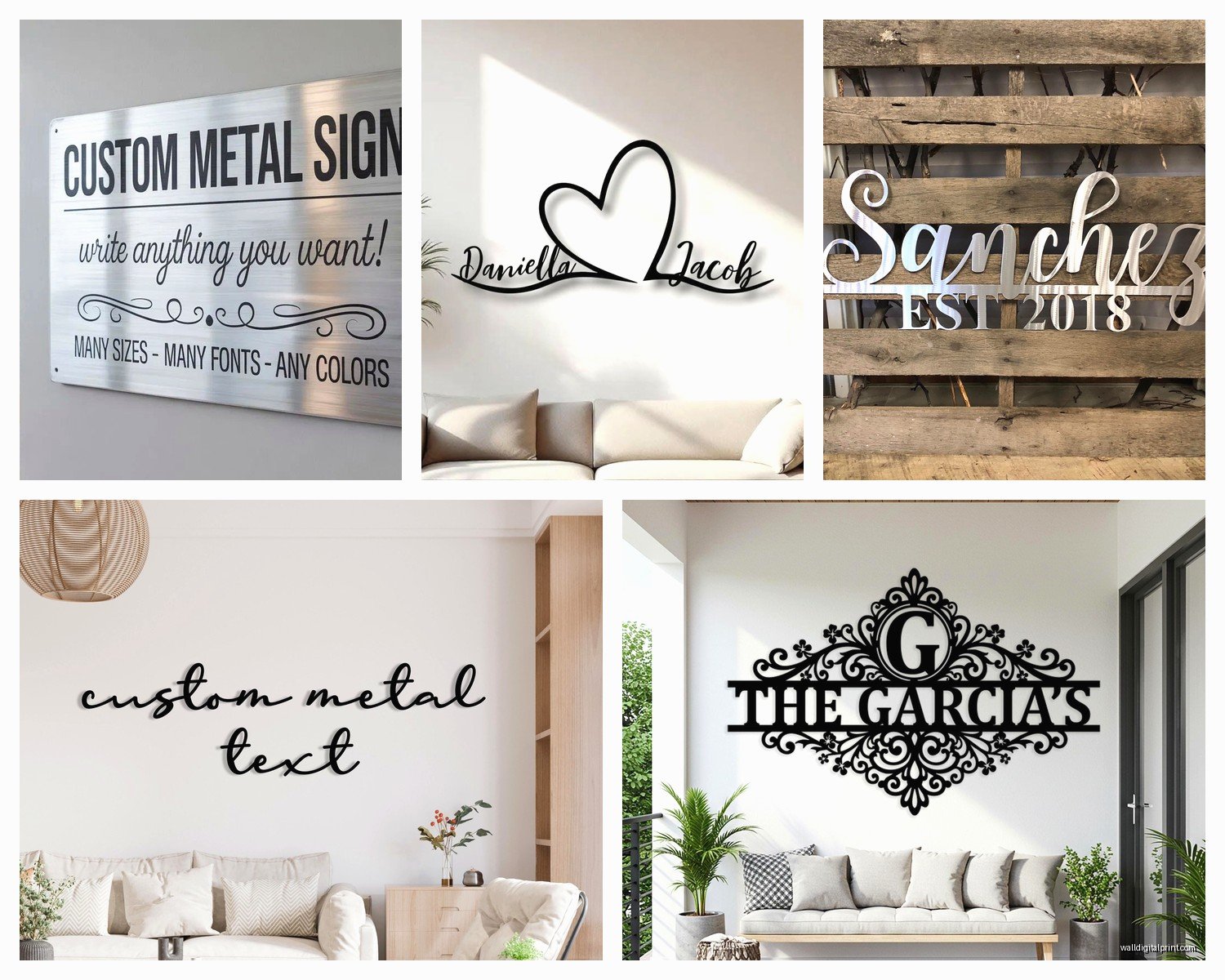 Personalized Metal Wall Art: Custom Name & Monogram Pieces