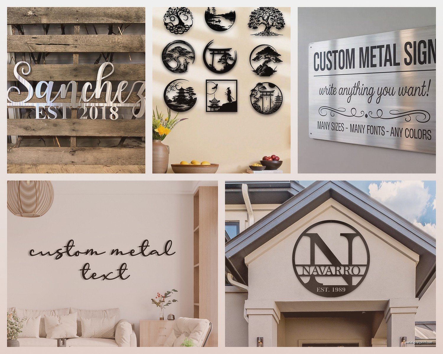 Personalized Metal Wall Art: Custom Name & Monogram Pieces