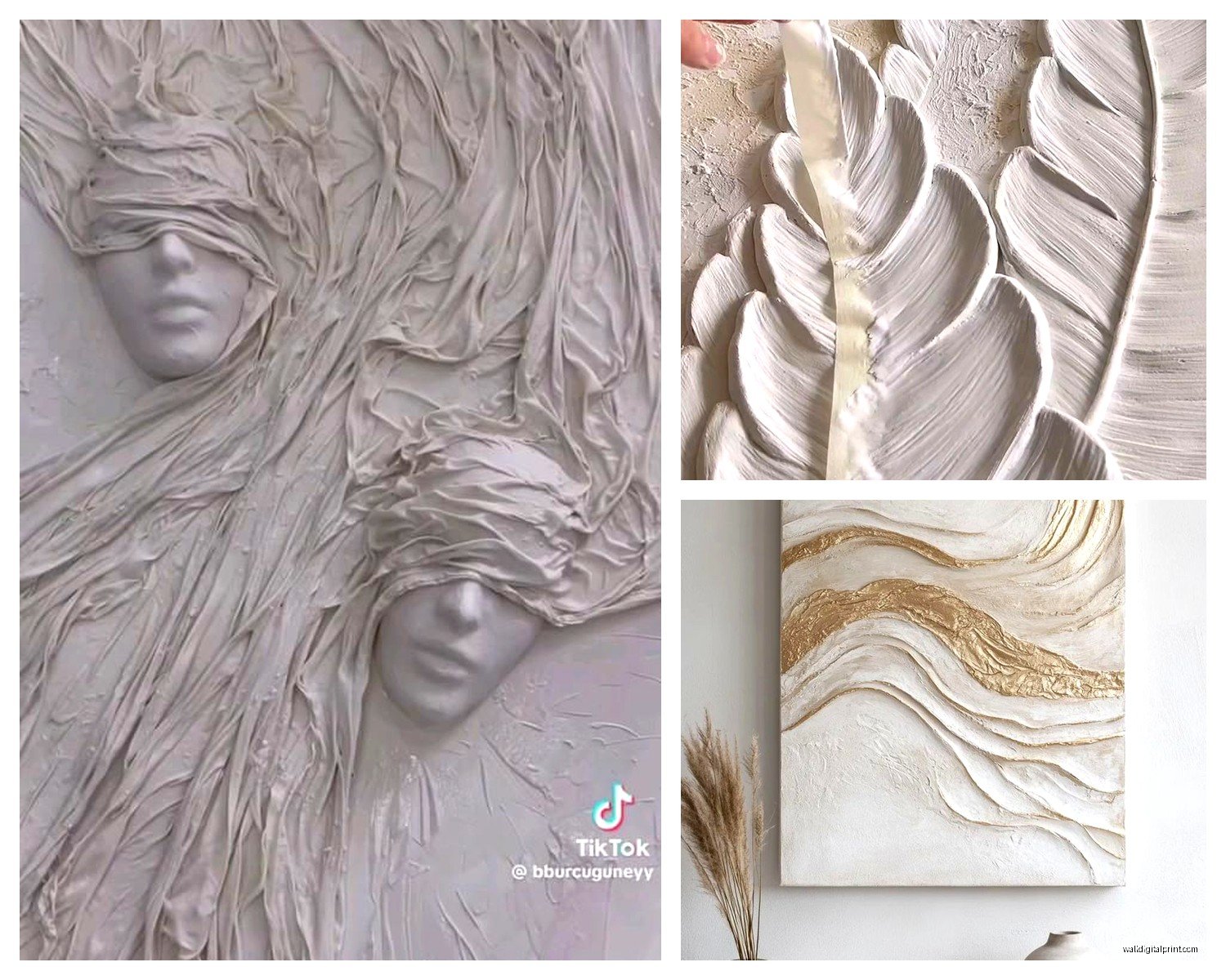 Plaster Wall Art: Relief Sculptural Dimensional Designs