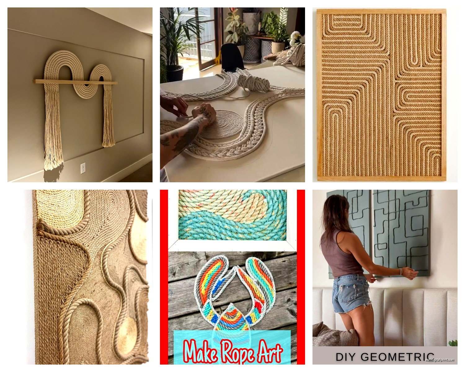 Rope Wall Art: Nautical Twisted Fiber Natural Designs