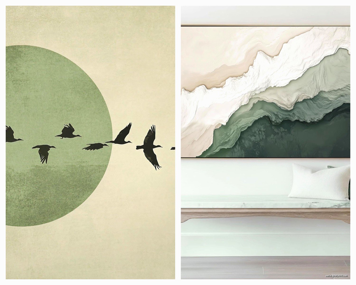 Sage Wall Art: Soft Green Herbal Nature Decor