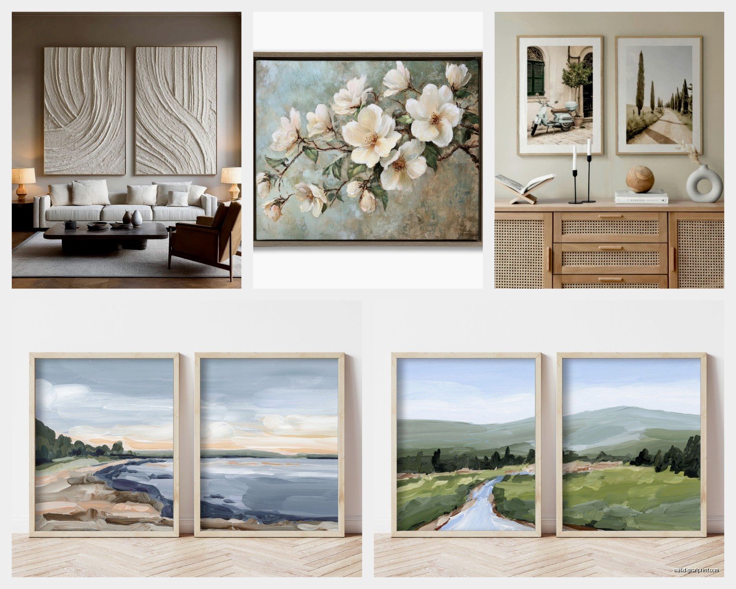 Set of Two Wall Art: Coordinating Pair Designs