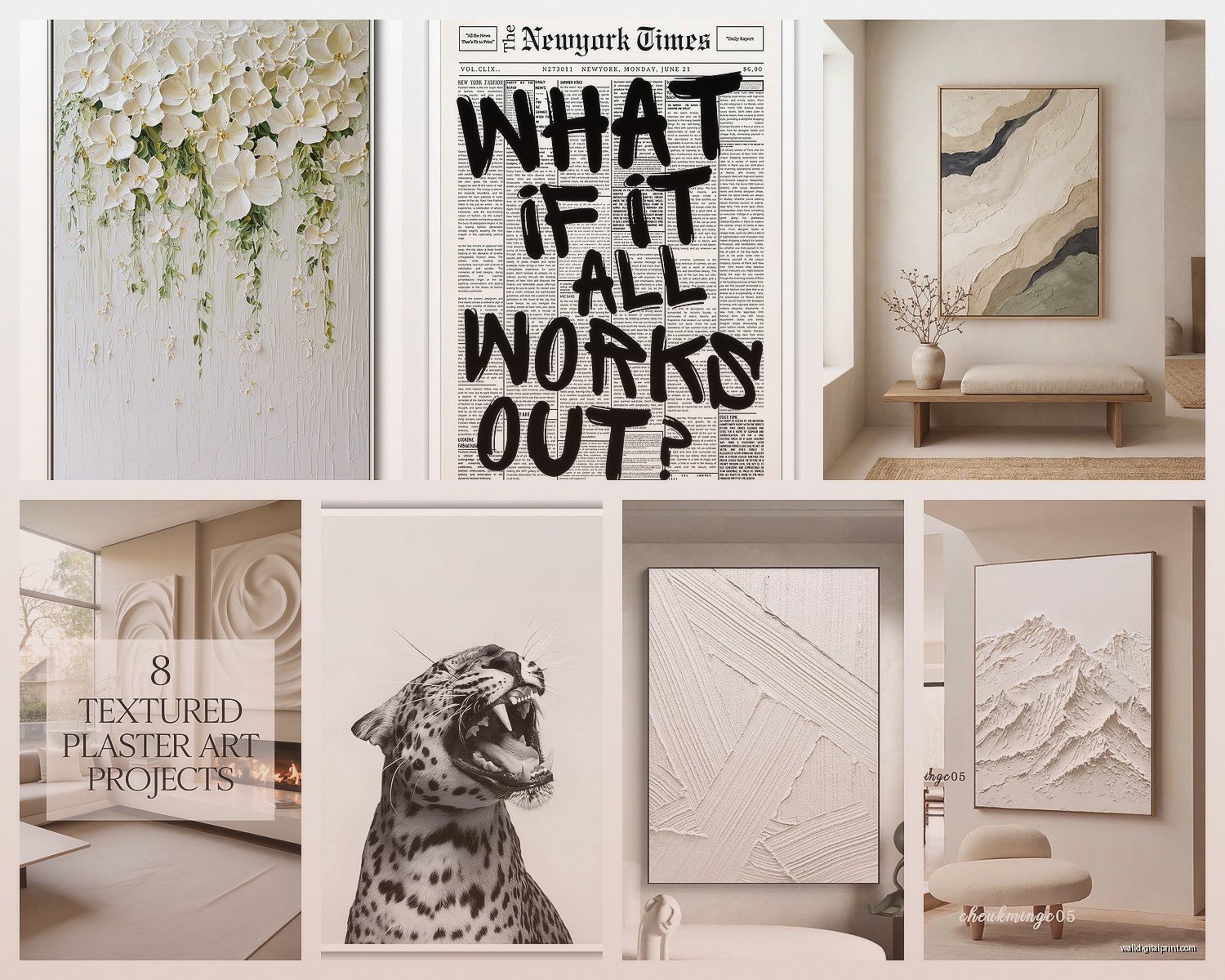 White Wall Art: Pure Neutral Minimalist Clean Designs