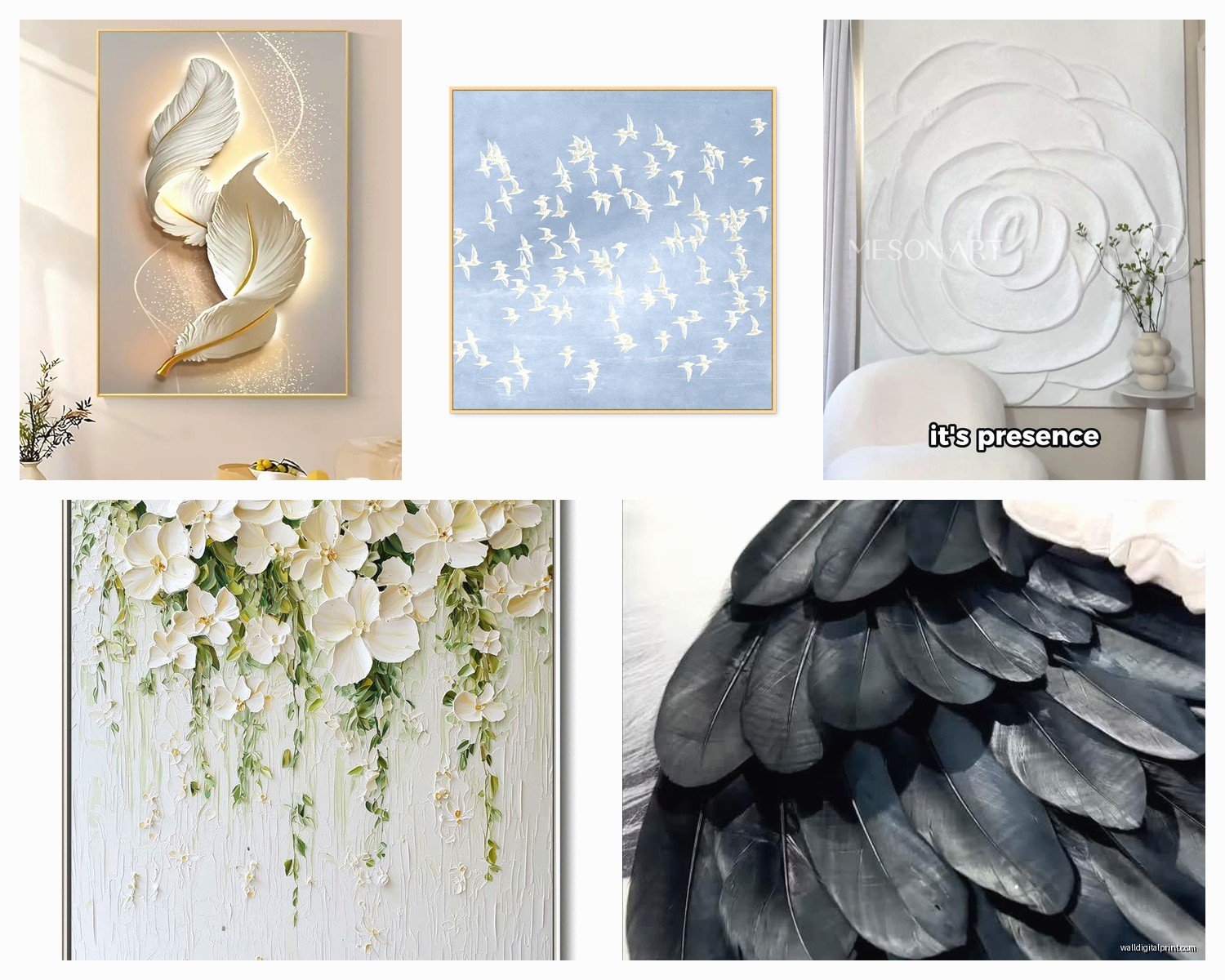 White Wall Art Decor: Pure Neutral Clean Designs