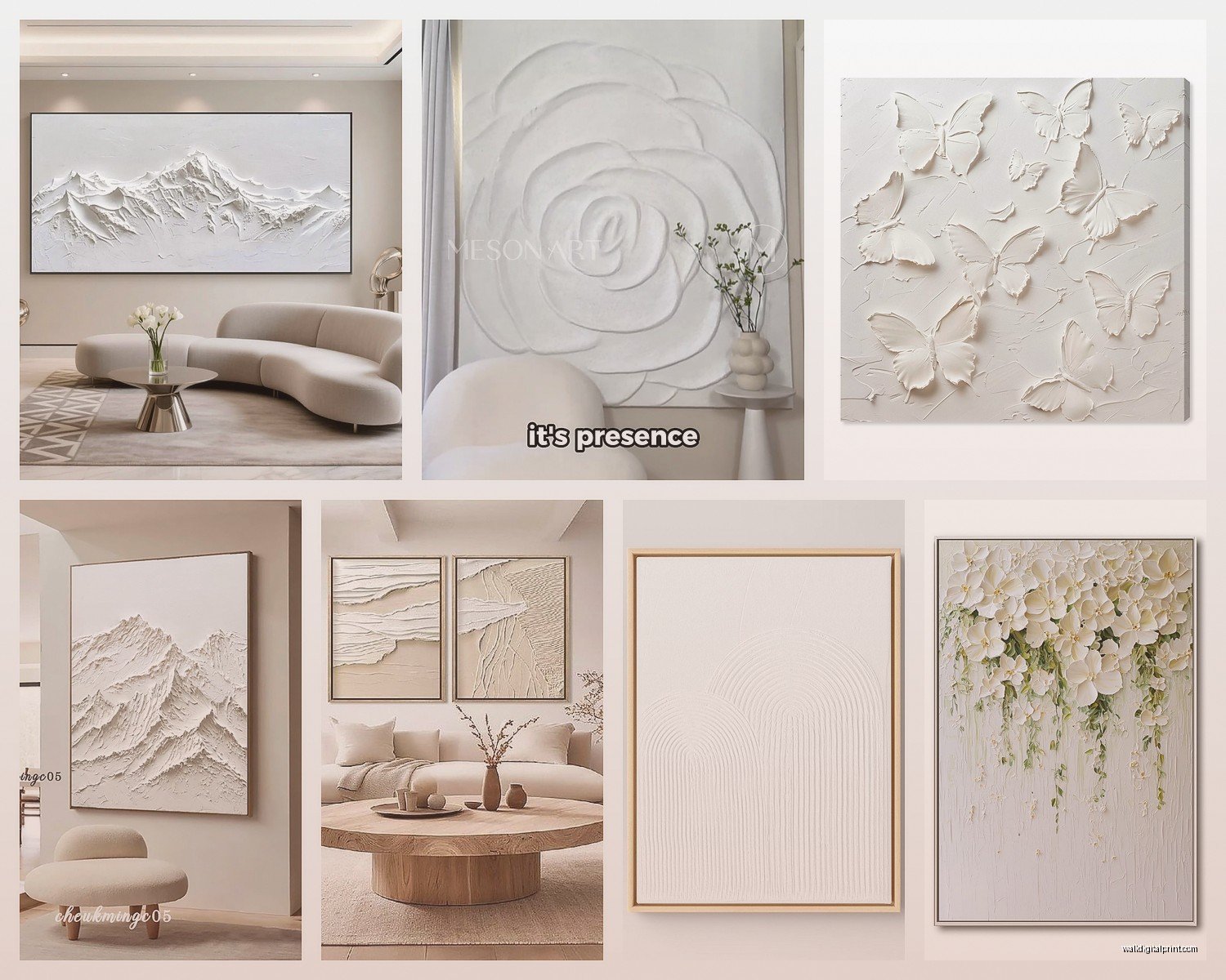 White Wall Art Decor: Pure Neutral Clean Designs