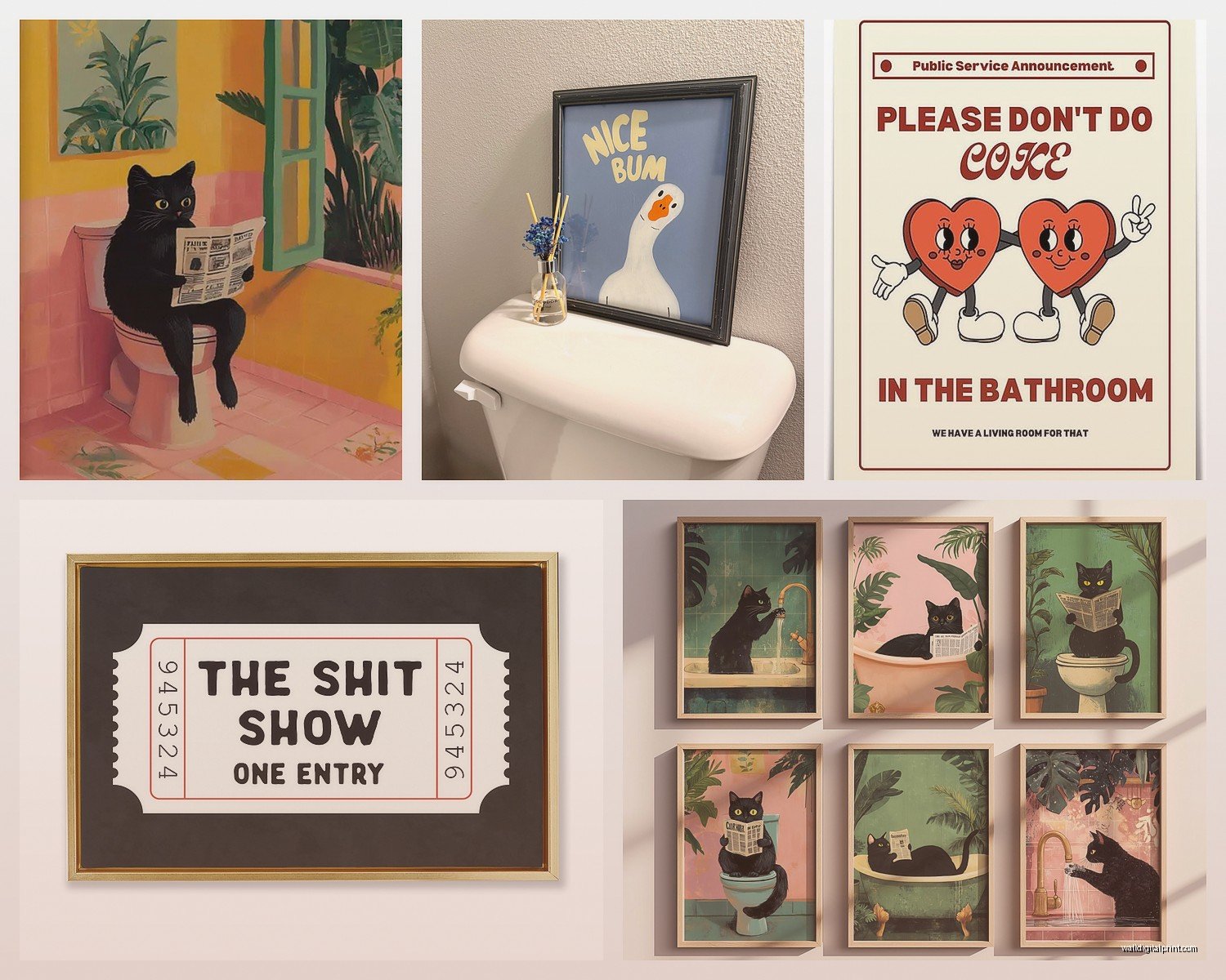 Bathroom Wall Art Decor: Moisture-Resistant Design Ideas