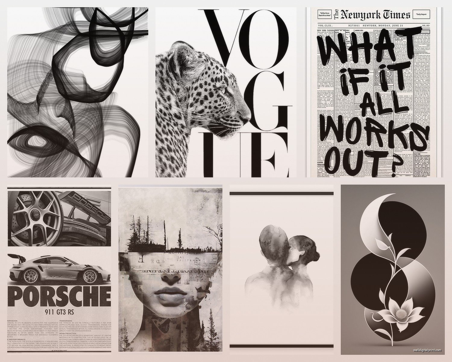 Black and White Wall Art for Bedroom: Monochrome Sleep Space