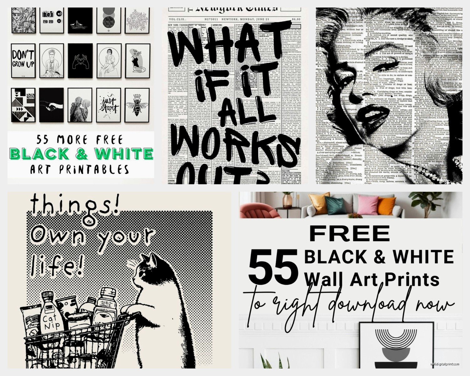 Black and White Wall Art Printable: Free Monochrome Downloads