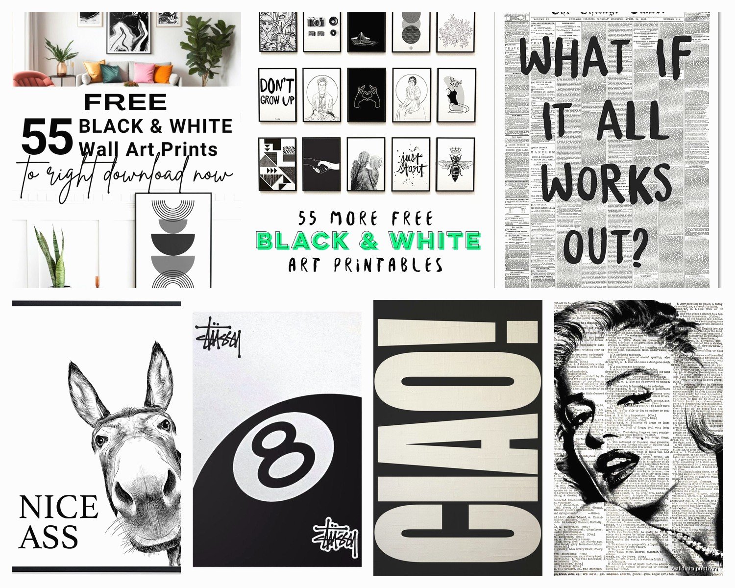 Black and White Wall Art Printable: Free Monochrome Downloads