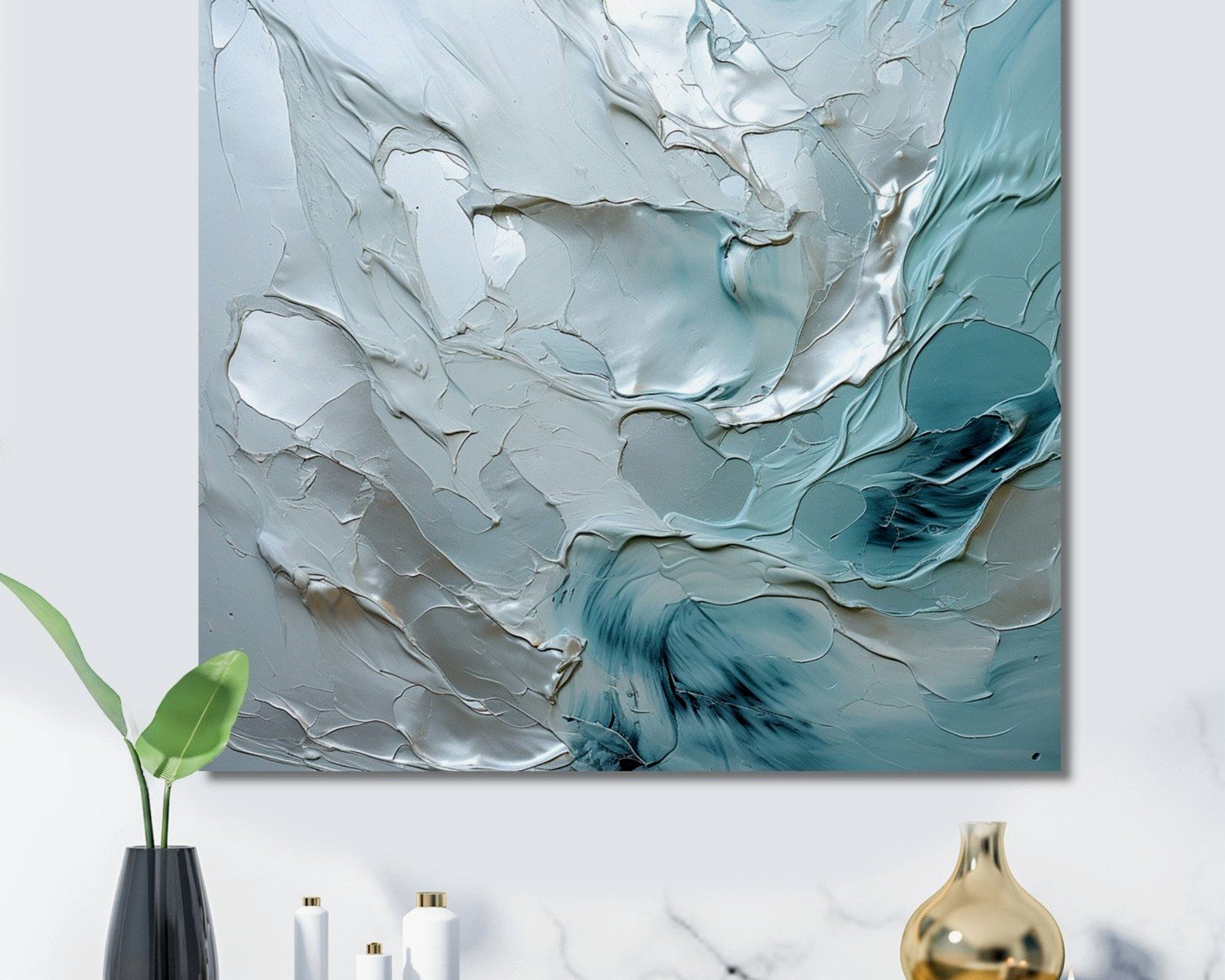 Blue and Gray Wall Art for Living Room: Cool Neutral Combo