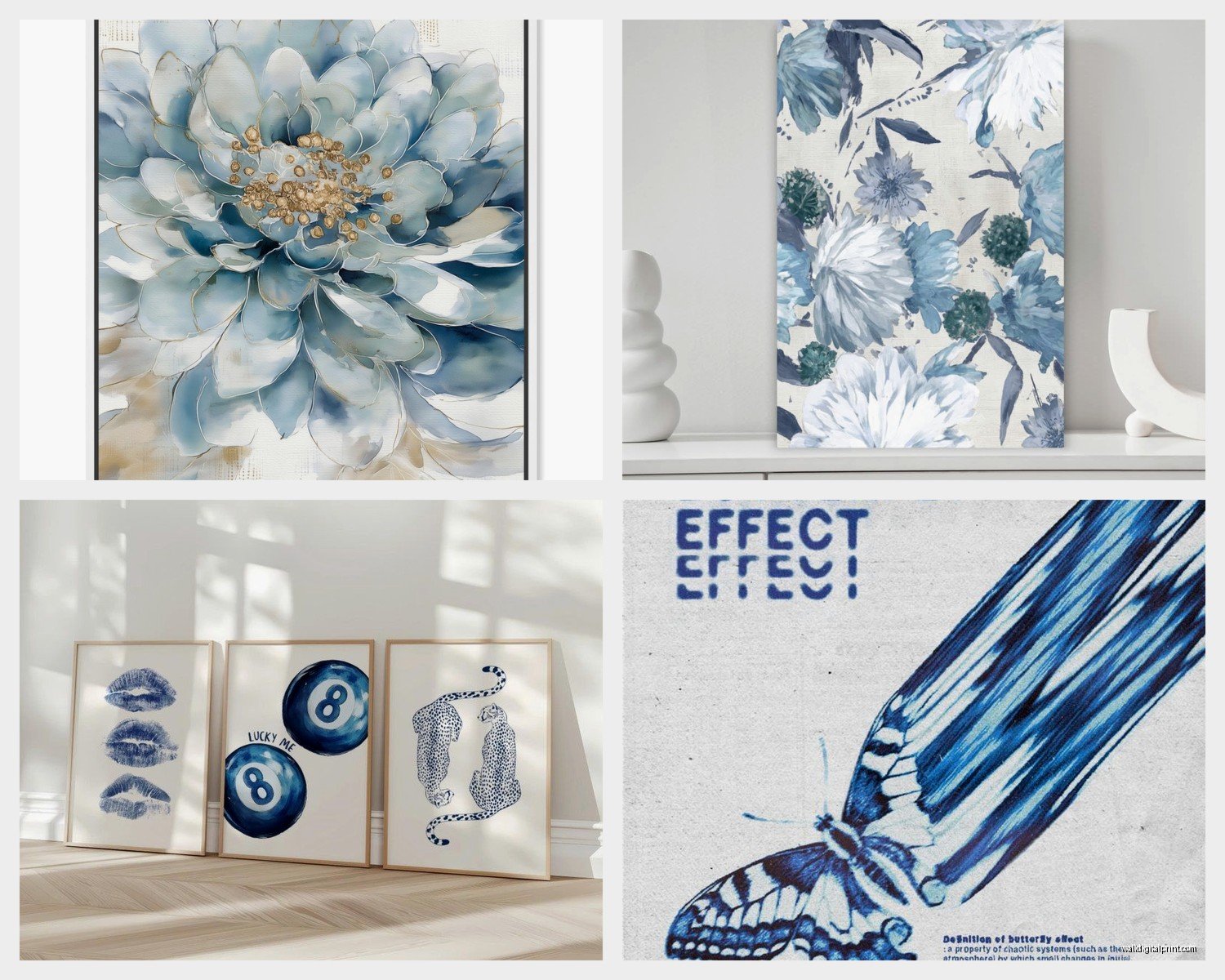 Blue Wall Art for Bedroom: Calming Ocean Sky Sleep Space