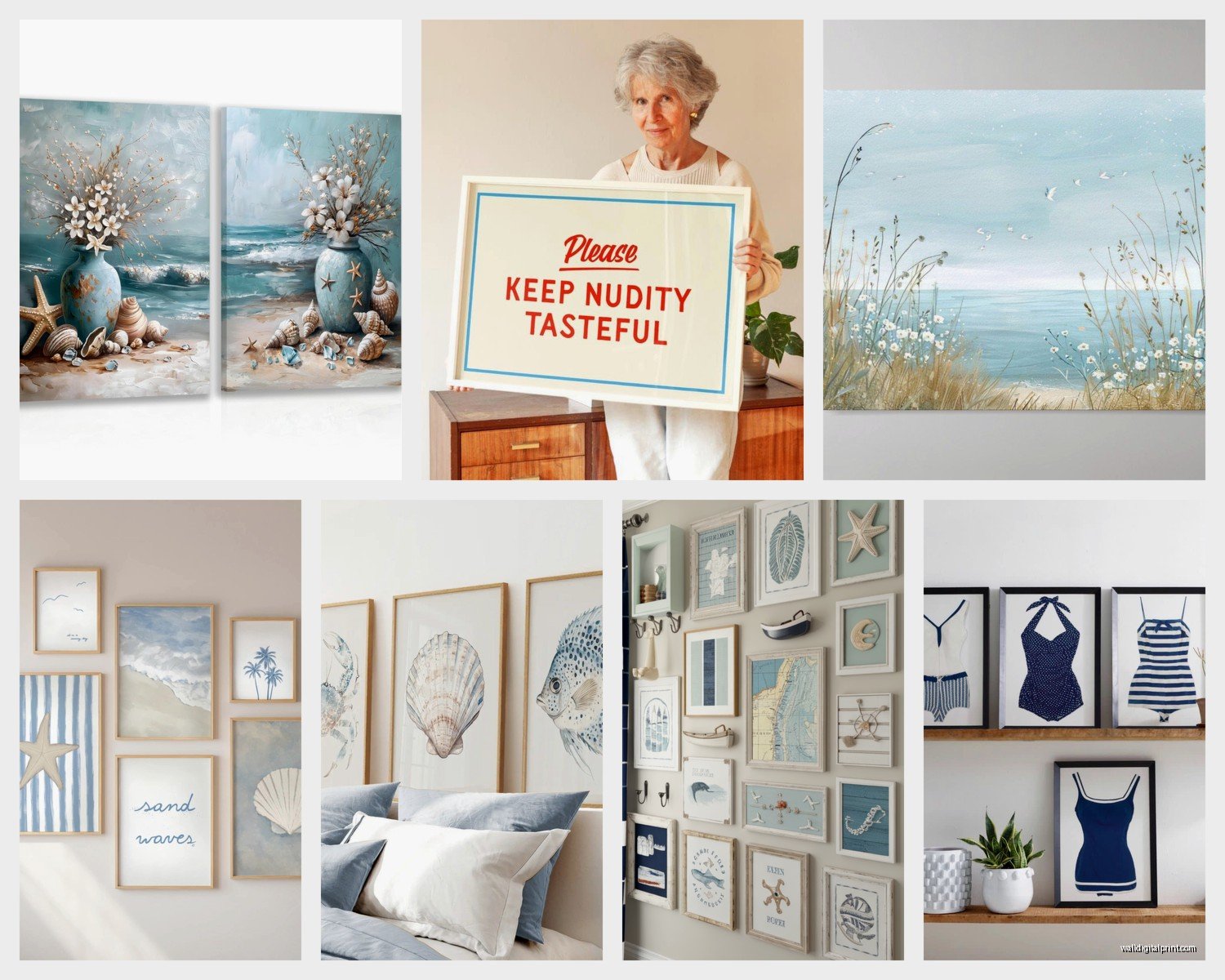 Coastal Bathroom Wall Art: Beach Ocean Bath Retreat Decor