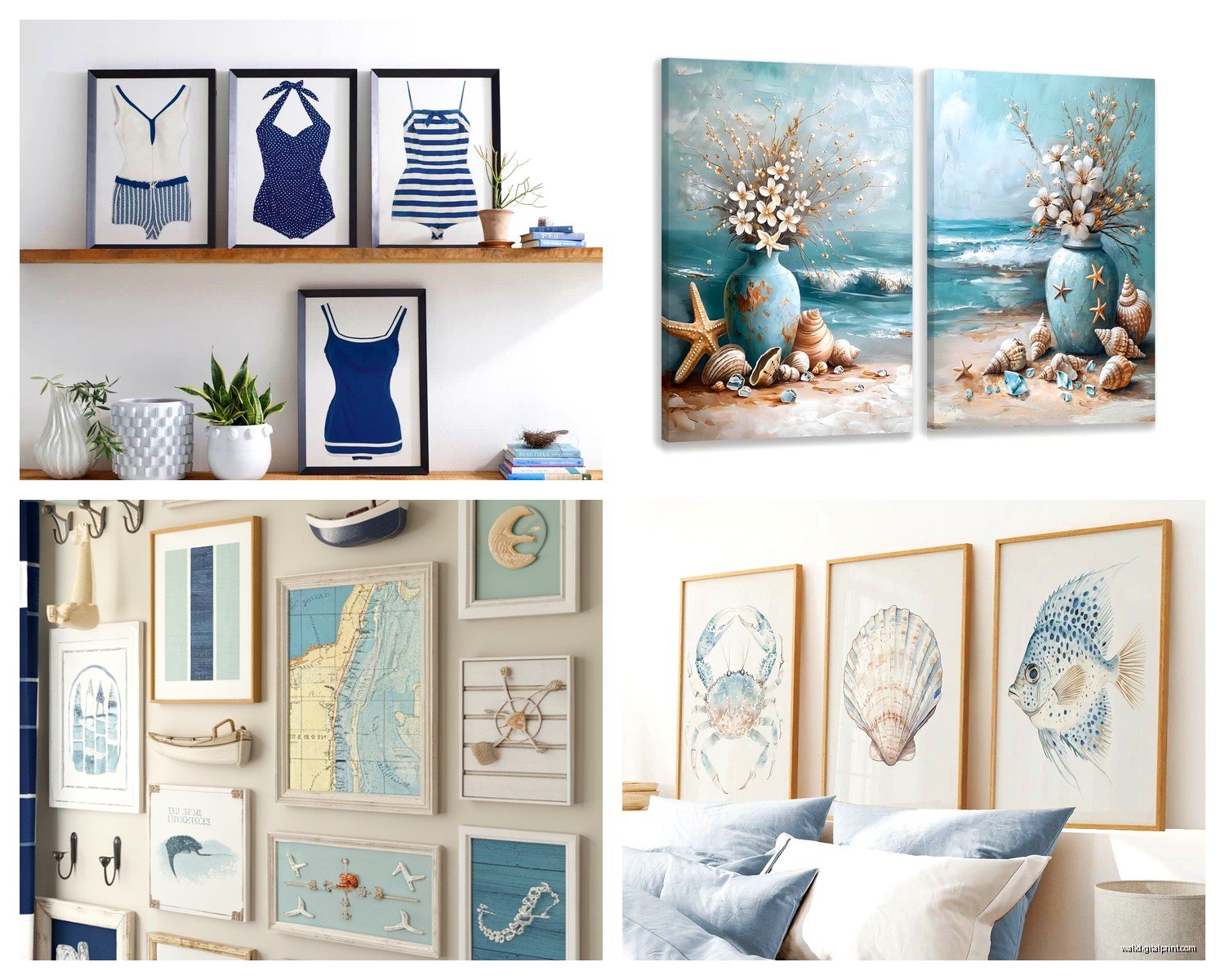 Coastal Bathroom Wall Art: Beach Ocean Bath Retreat Decor