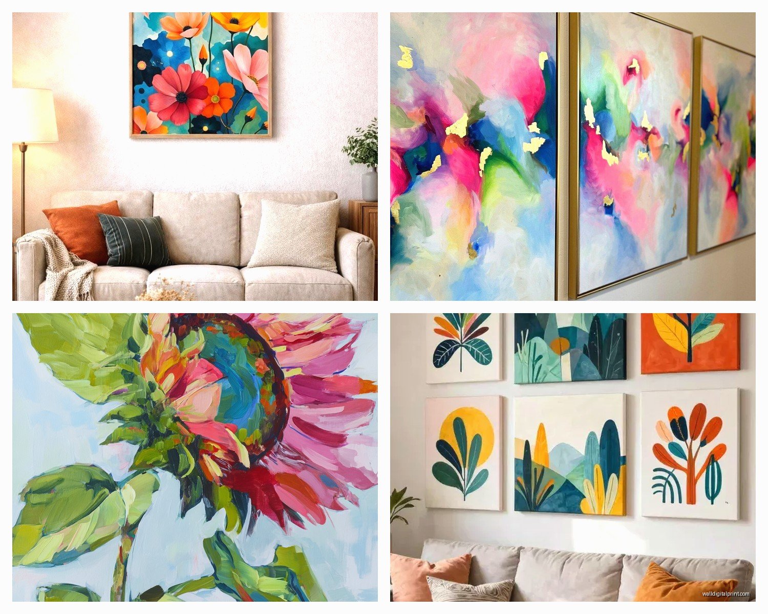 Colorful Wall Art for Living Room: Vibrant Multi-Color Pieces