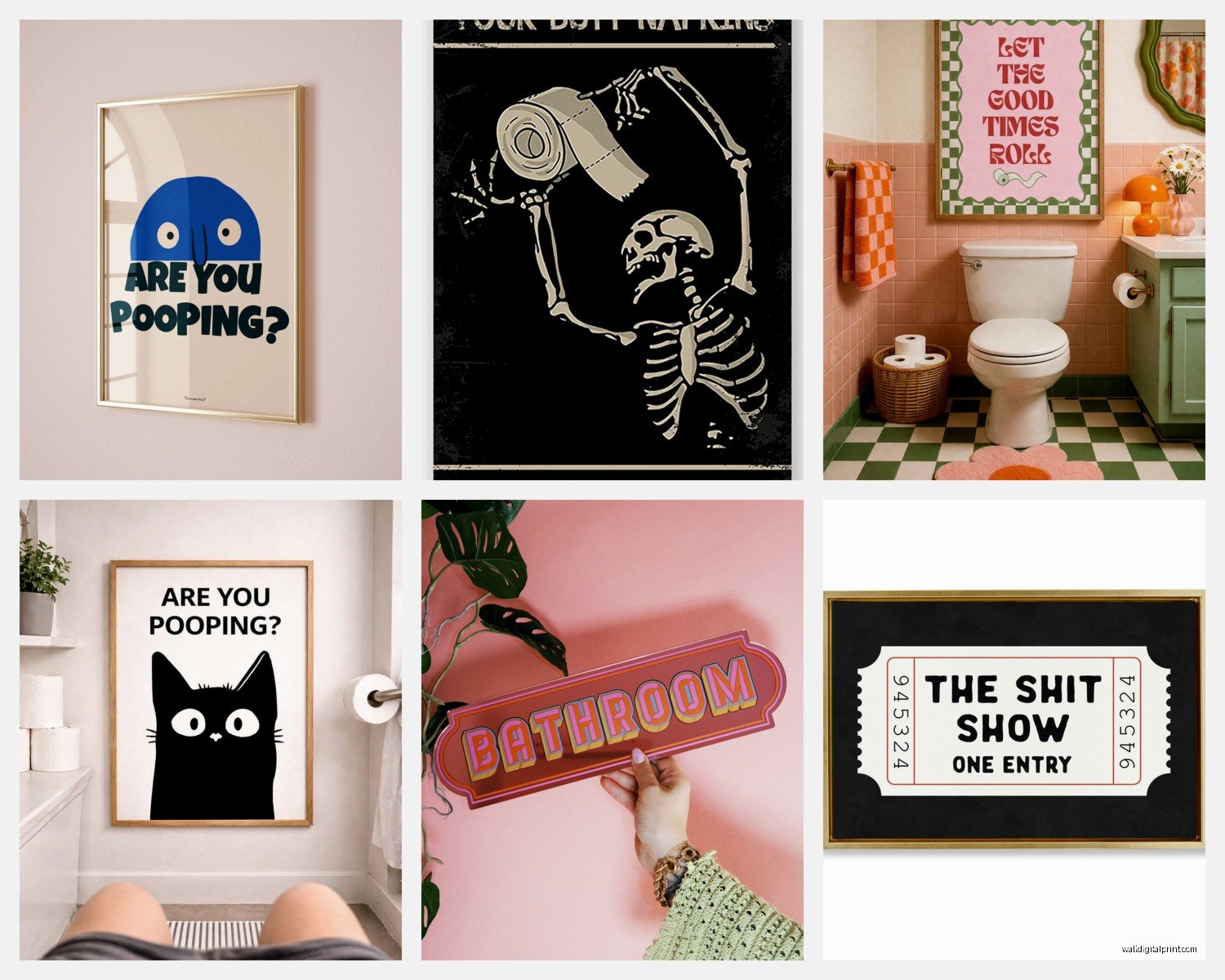 Cool Bathroom Wall Art: Trendy Modern Bath Designs