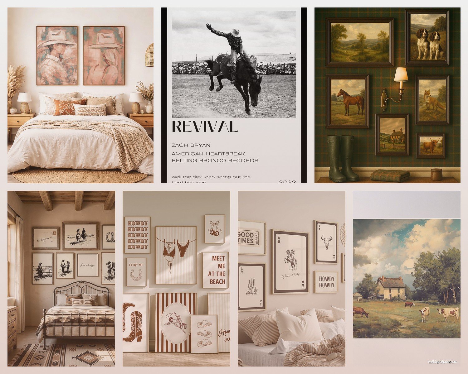 Country Wall Art for Bedroom: Rustic Farmhouse Decor