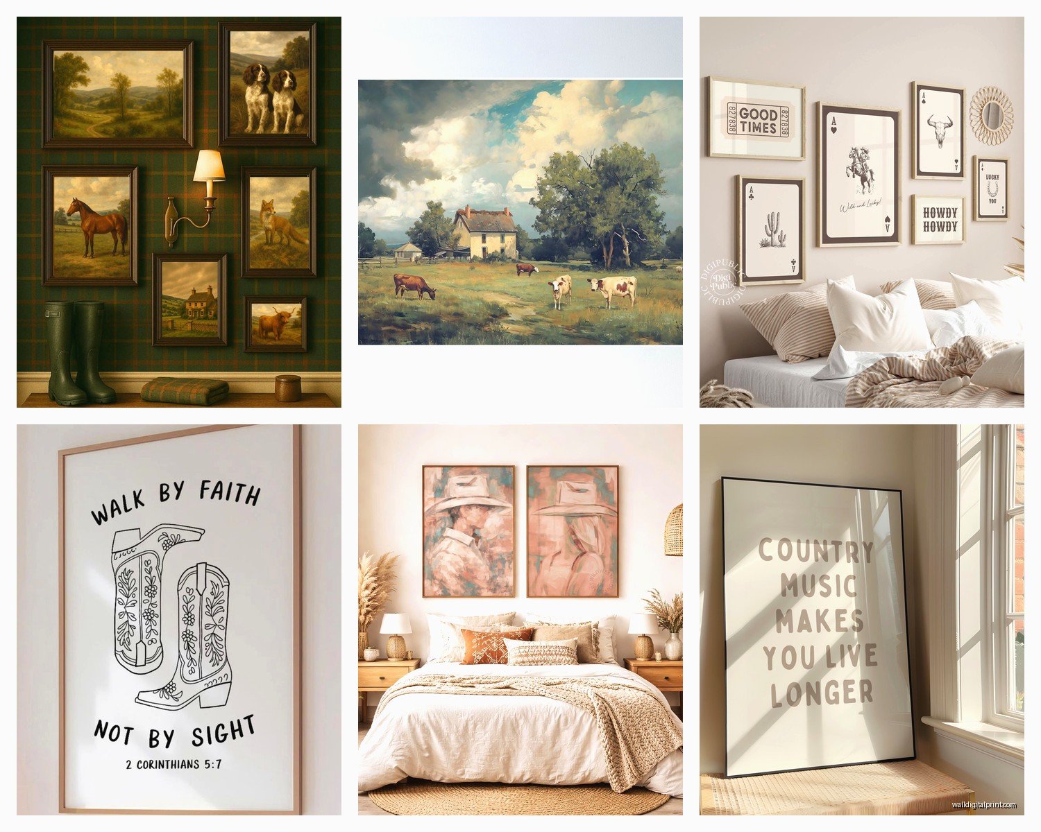 Country Wall Art for Bedroom: Rustic Farmhouse Decor