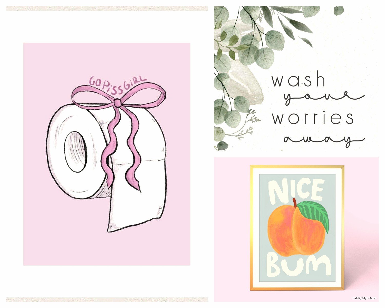 Cute Bathroom Wall Art: Adorable Sweet Bath Space Decor