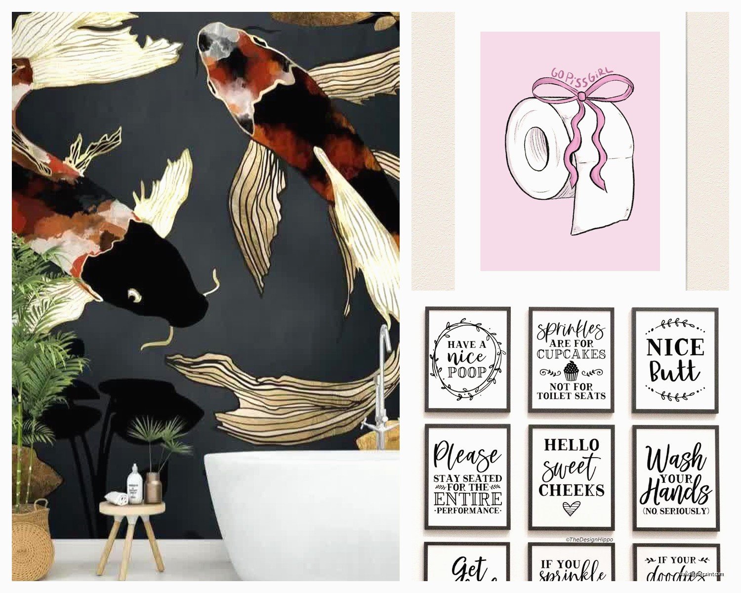 Cute Bathroom Wall Art: Adorable Sweet Bath Space Decor