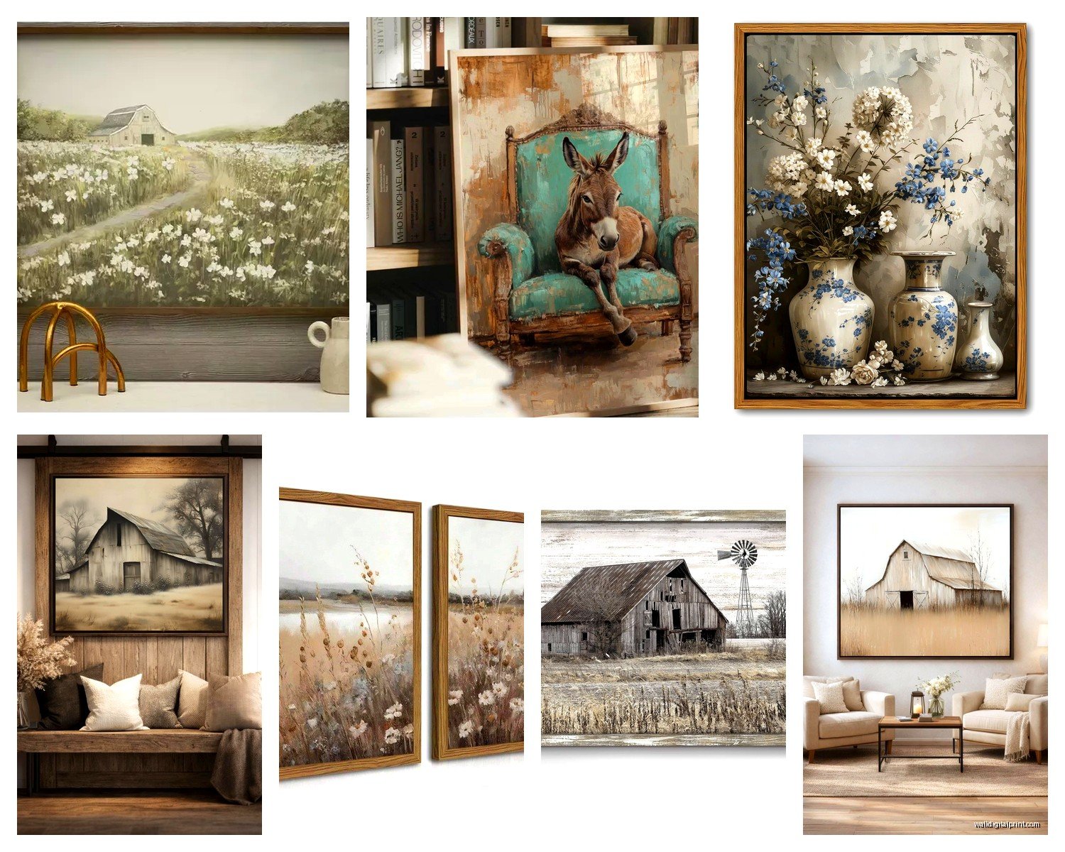 Farmhouse Wall Art for Living Room: Rustic Main Space Decor