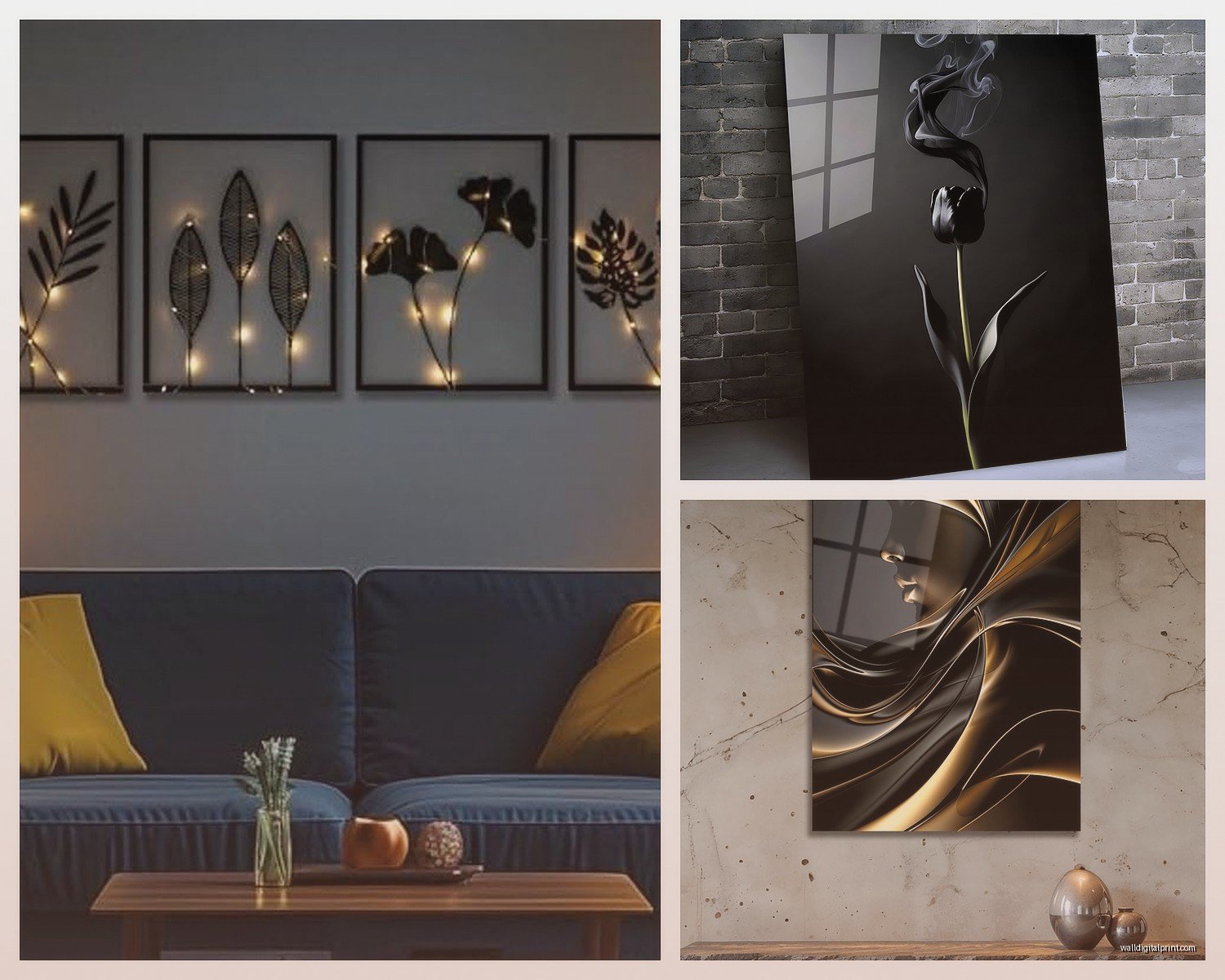 Glass Wall Art for Living Room: Transparent Sculpture Decor