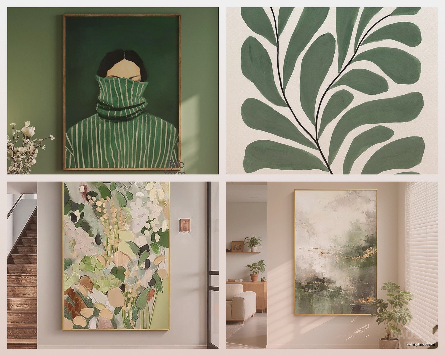 Green Wall Art for Living Room: Nature-Inspired Designs