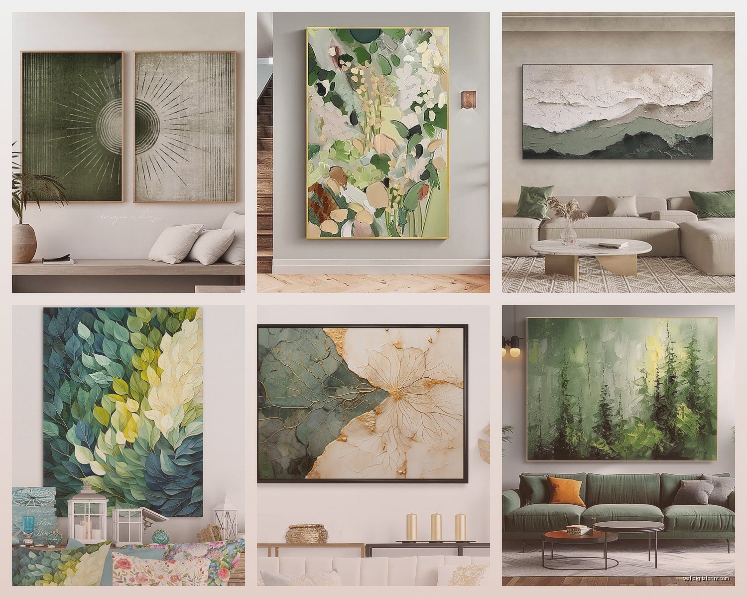 Green Wall Art for Living Room: Nature-Inspired Designs