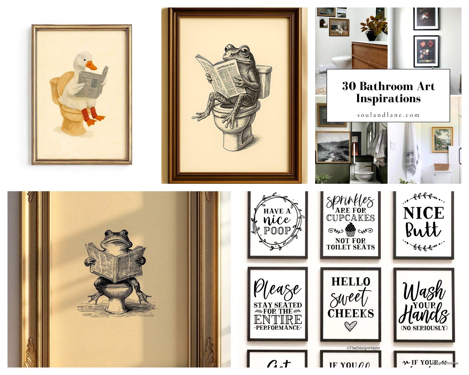 Half Bath Wall Art: Small Powder Room Design Ideas