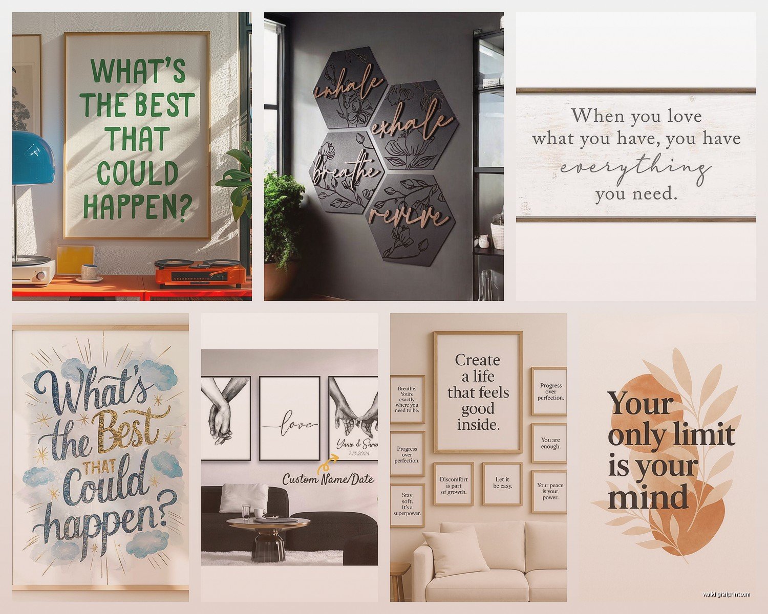 Inspirational Wall Art for Living Room: Motivational Quotes