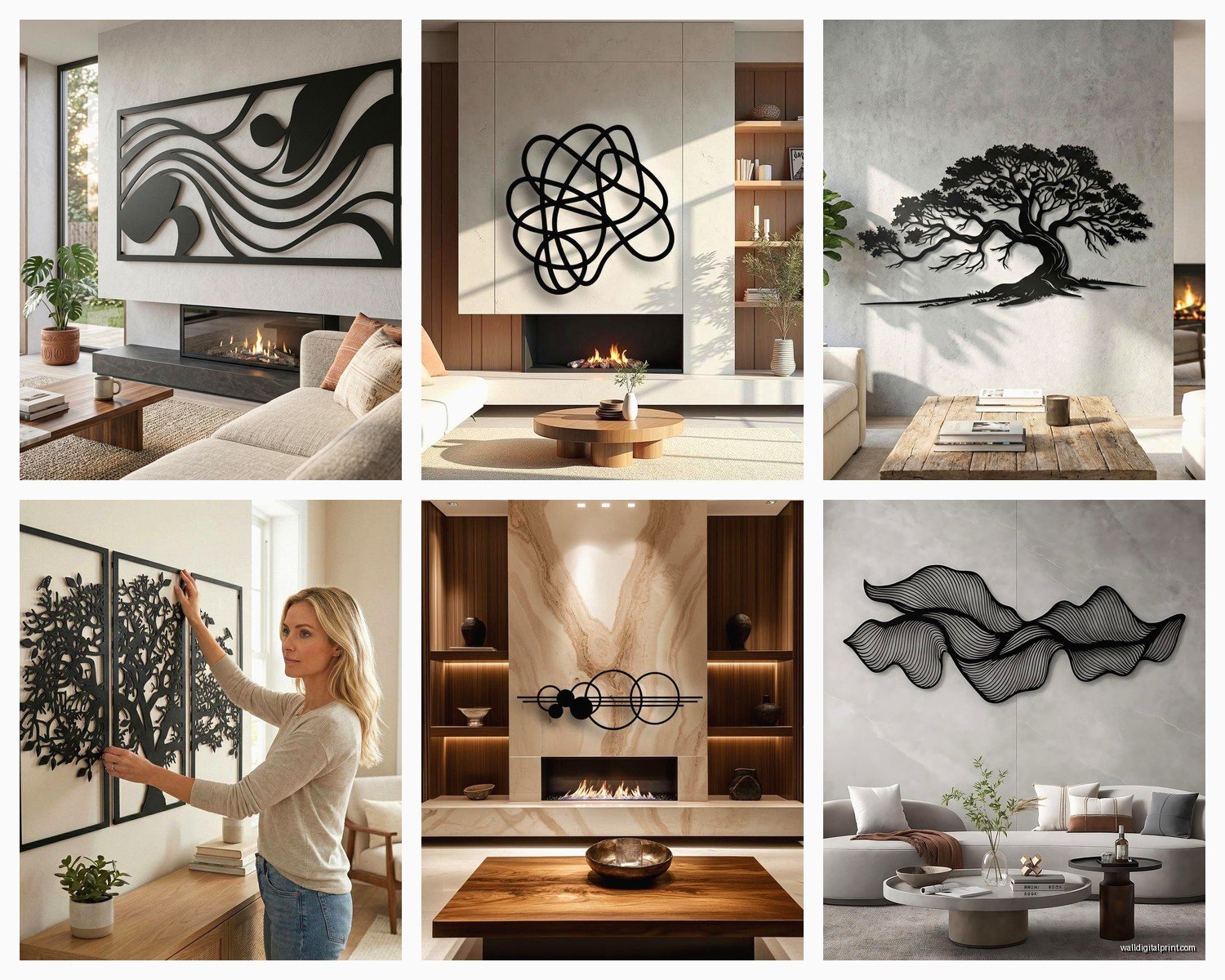 Metal Living Room Wall Art: Sculptural Focal Points