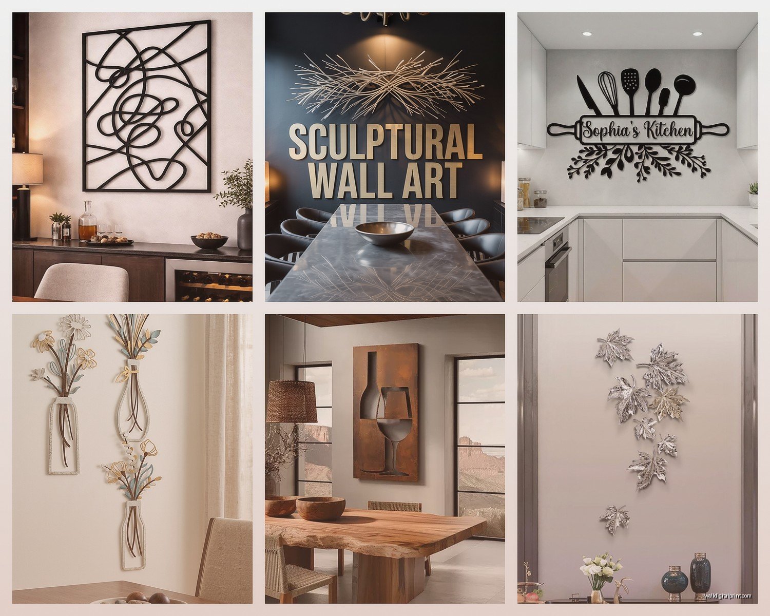 Metal Wall Art for Dining Room: Sculptural Focal Points