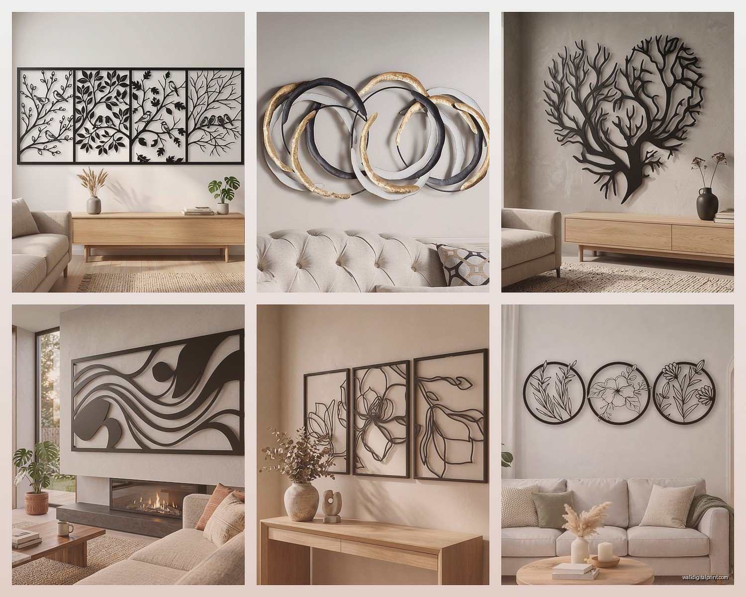 Metal Wall Art for Living Room: Modern Sculptures