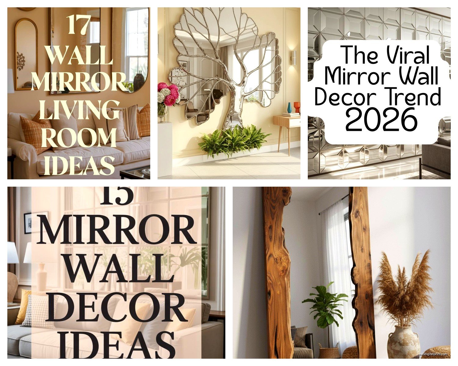 Mirror Wall Art for Living Room: Reflective Decorative Designs