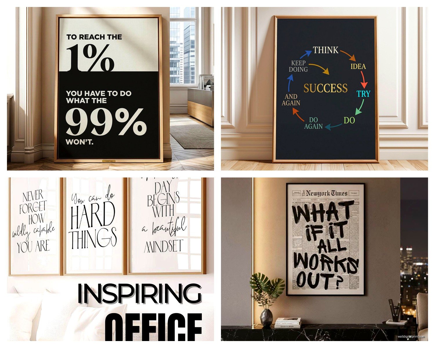 Motivational Wall Art for Office: Productivity Quotes
