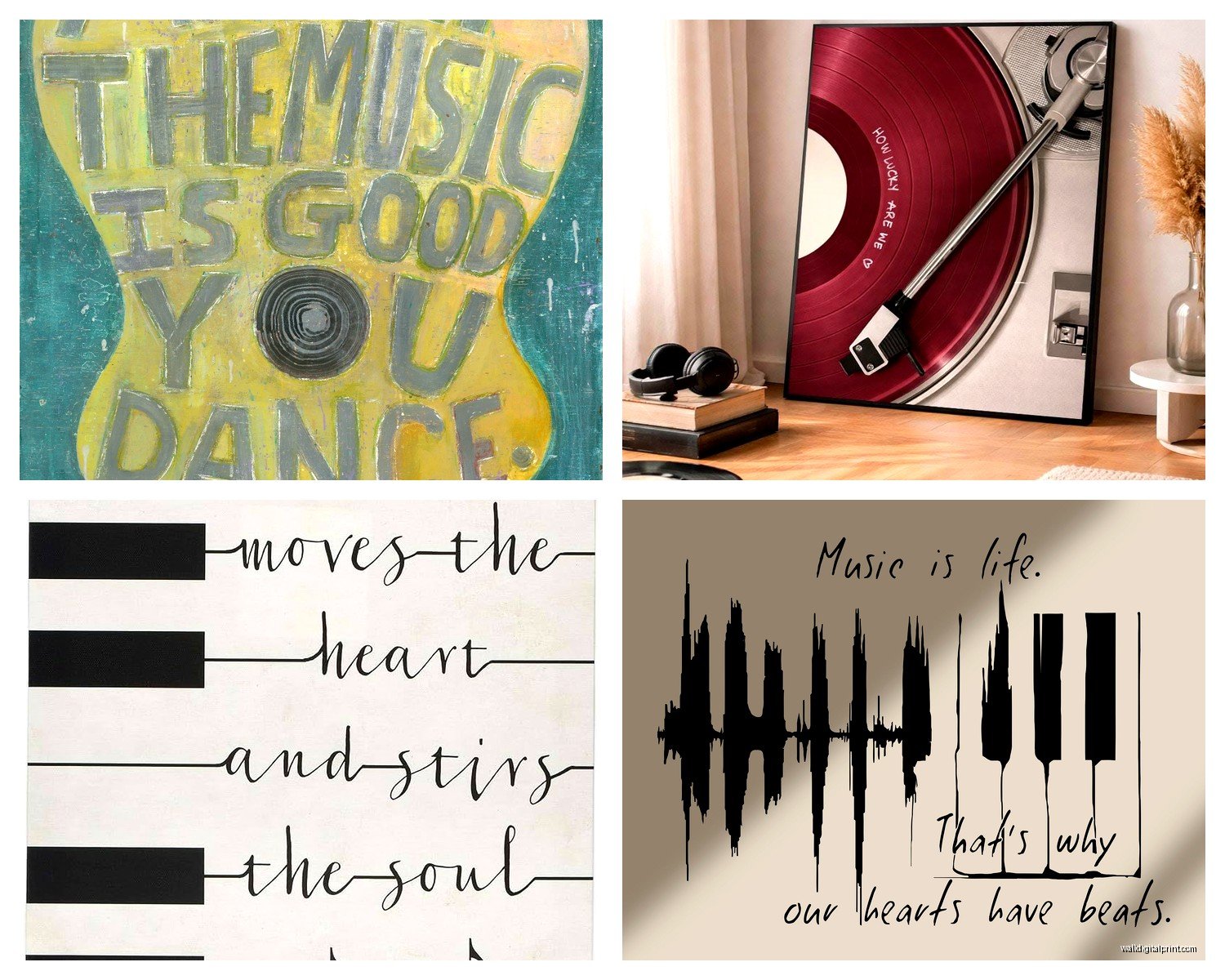 Music Room Wall Art: Musical Instruments & Notation Decor
