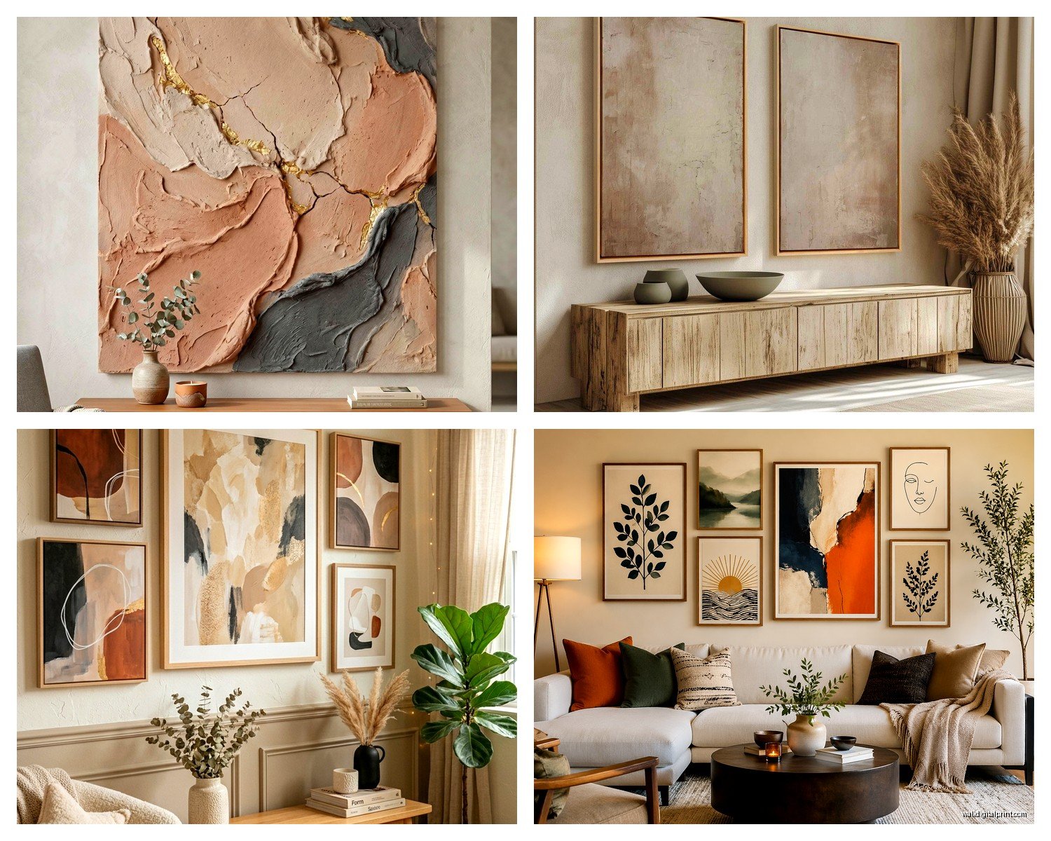 Neutral Wall Art for Living Room: Earth Tone Main Space