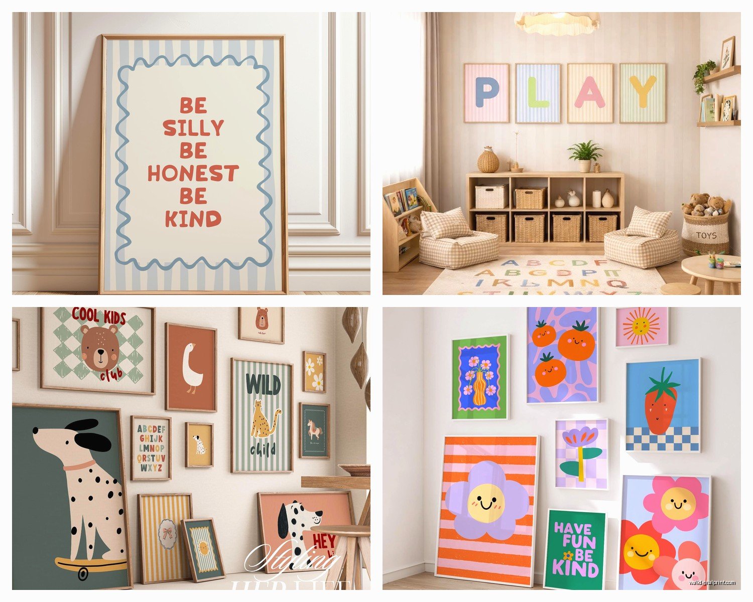 Playroom Wall Art: Kids Activity Space Fun Decor