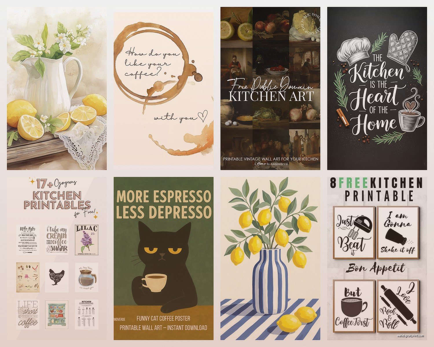 Printable Kitchen Wall Art: Free Download Cooking Space